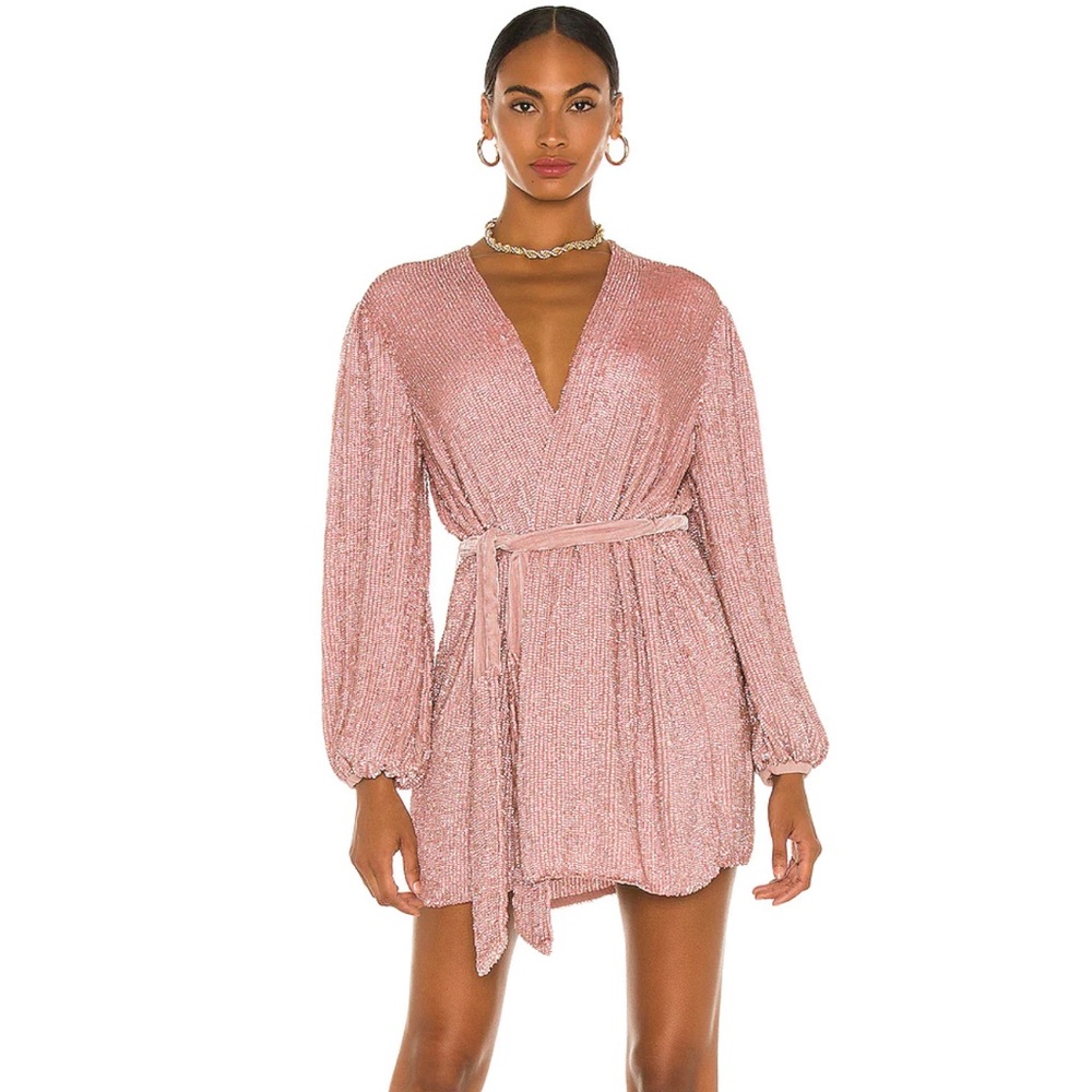 retrofete Gabrielle Robe Dress in Dusty Rose Small